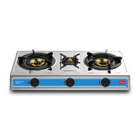 impex gas stove 3 burner steel